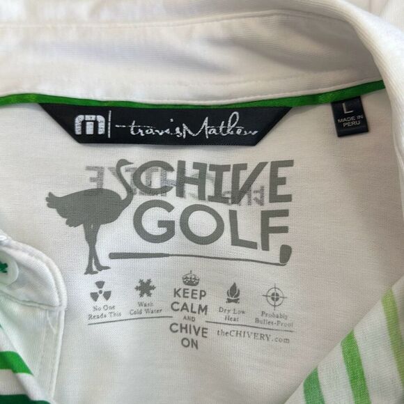 Travis Matthew Pima Cotton Chive Golf Polo Shirt Mens L Tech Performance LOOK - Picture 16 of 16